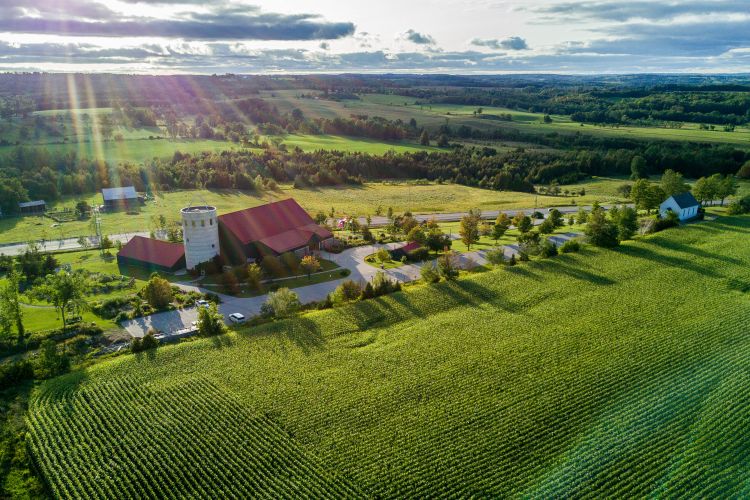 Aerial view of Dufferin County farm
