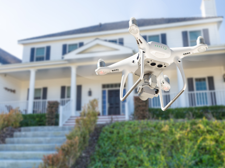 Drone doing roof inspection