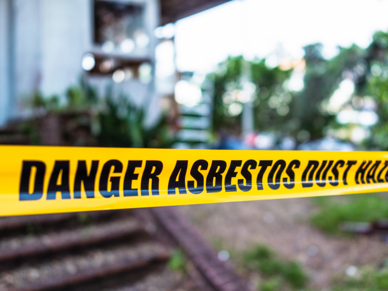 Danger, Asbestos Tape